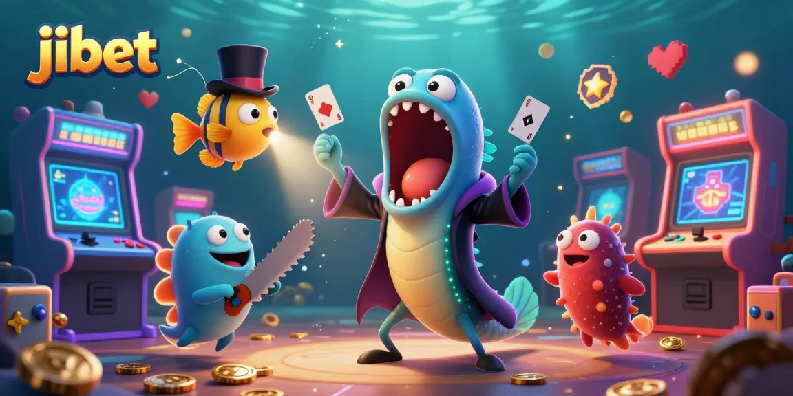 Experience jibet's vibrant underwater casino magic with engaging characters and glowing game elements.