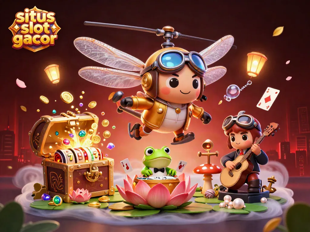 Experience the thrilling action at situs slot gacor with dazzling characters and casino elements.