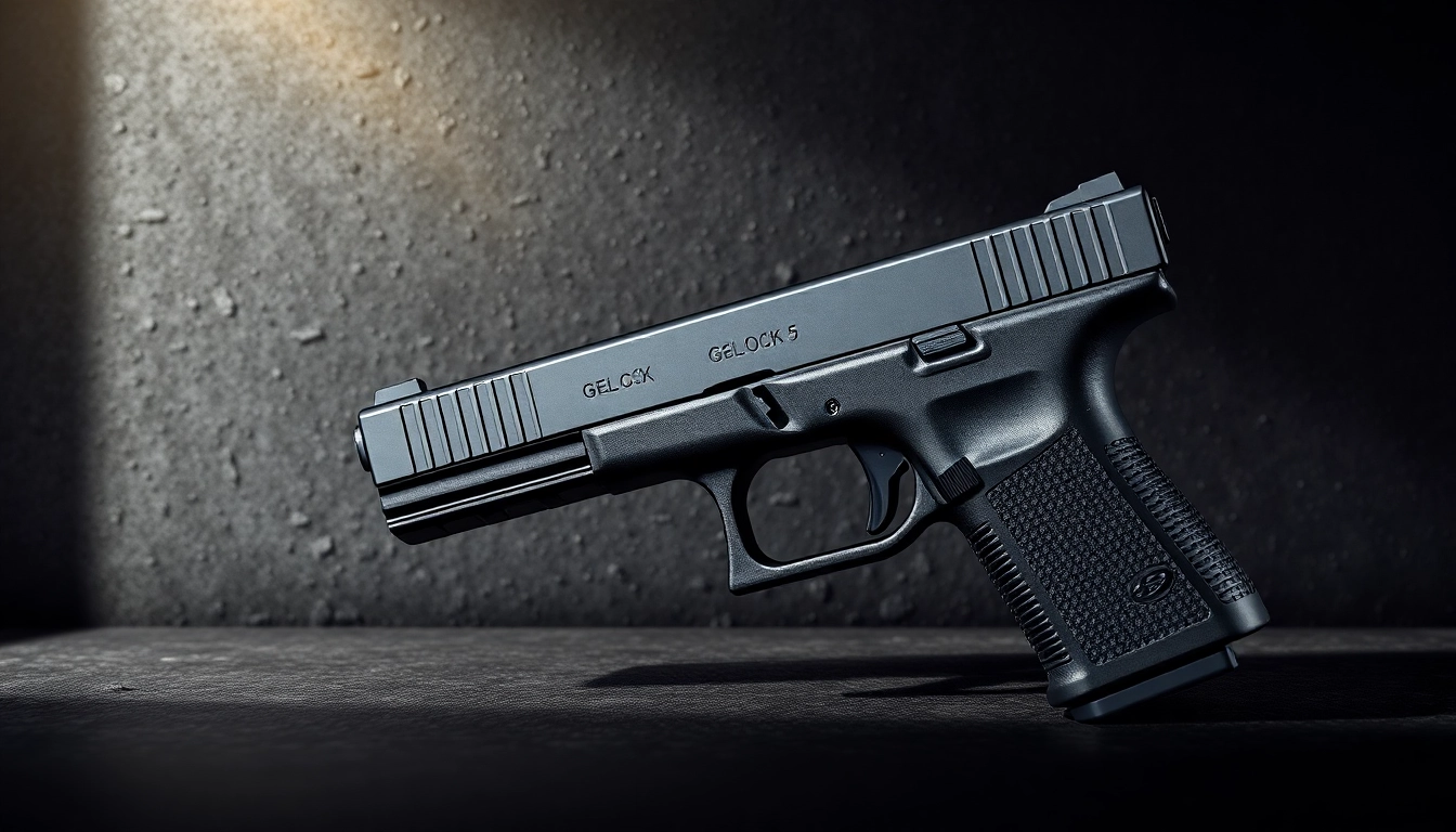 Examine the precision of a glock 17 gen 5 slide showcasing its intricate design and metallic finish.
