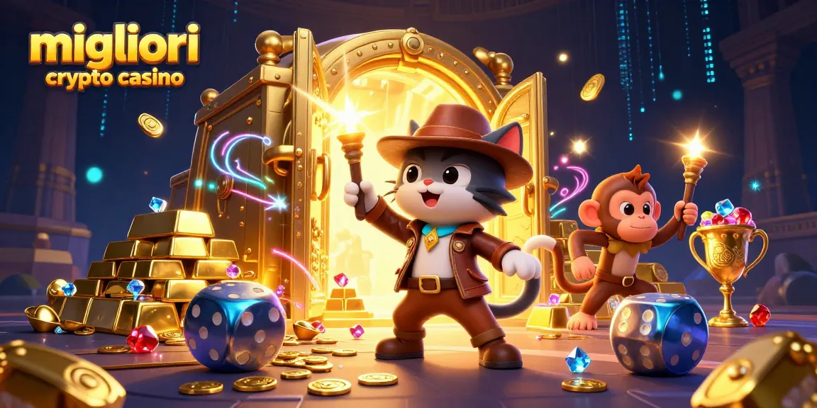 Scopri i migliori crypto casino con offerte esclusive e tesori in una scena avventurosa.
