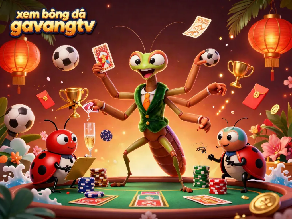 Experience xem bóng đá gavangtv with a vibrant 3D scene showcasing sports betting excitement and engaging characters.