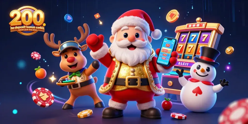 Spin to win with 200 no deposit bonus codes captain jack free spins featuring Santa and friends at the slots