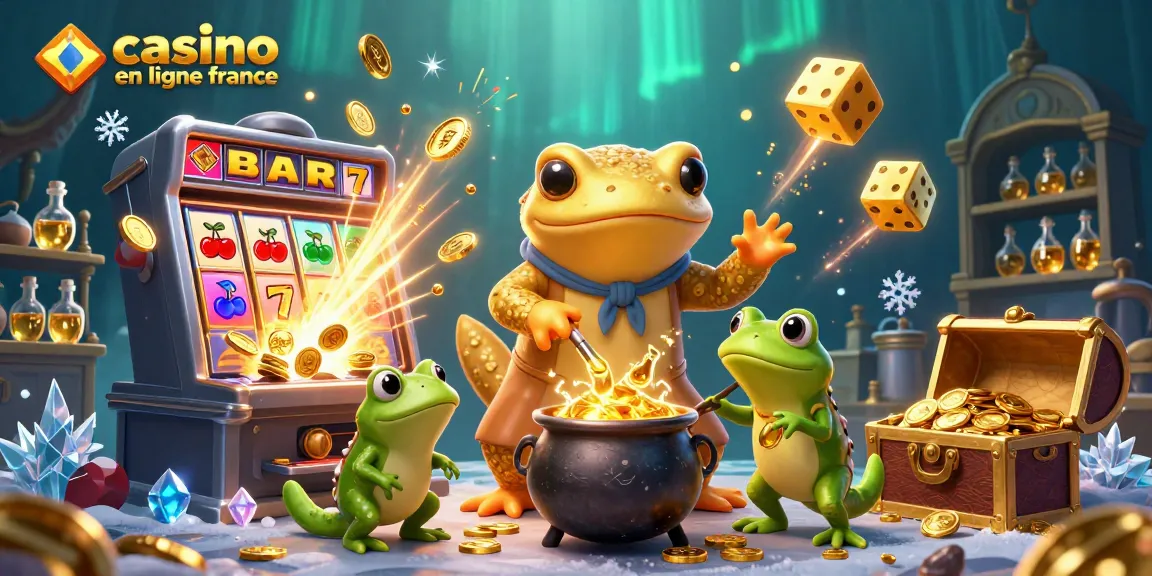Découvrez le monde fascinant des jeux avec casino en ligne France grâce à une illustration cartoonesque captivante.