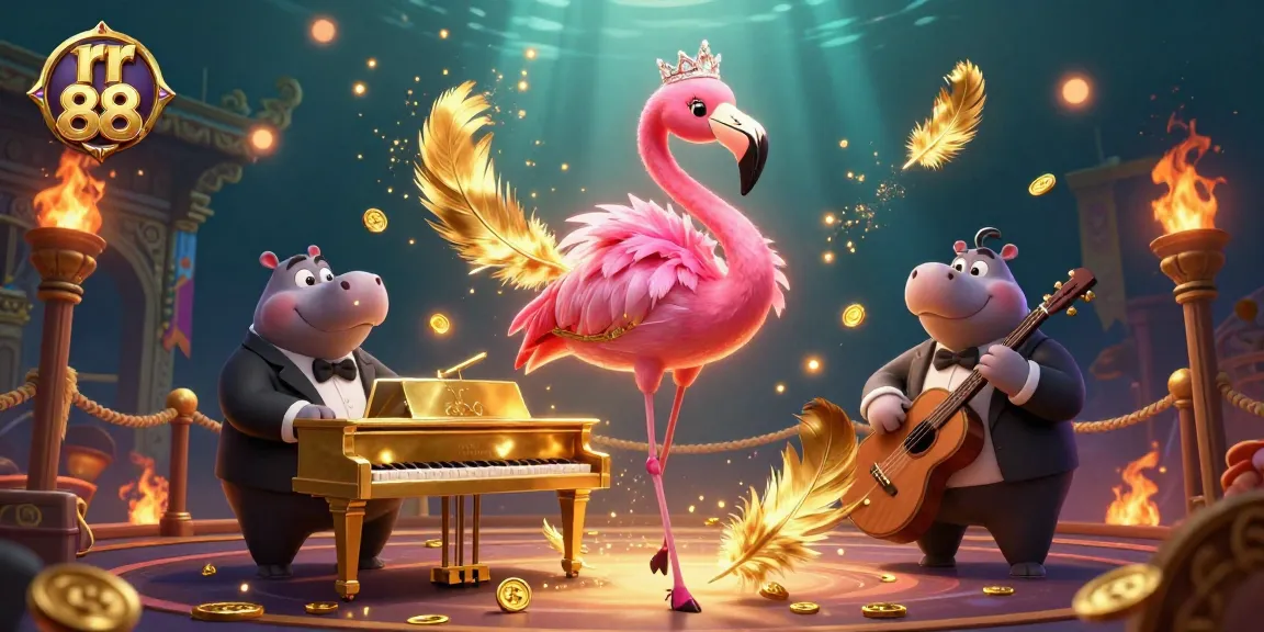 Experience the thrill of rr 88 with vibrant characters in a lively 3D casino scene!