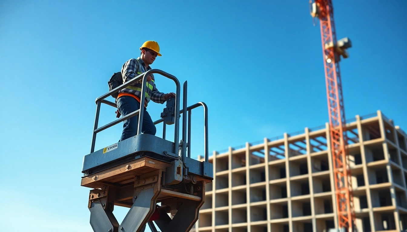 Manlift elevating a worker in an industrial setting, showcasing enhanced safety and efficiency.