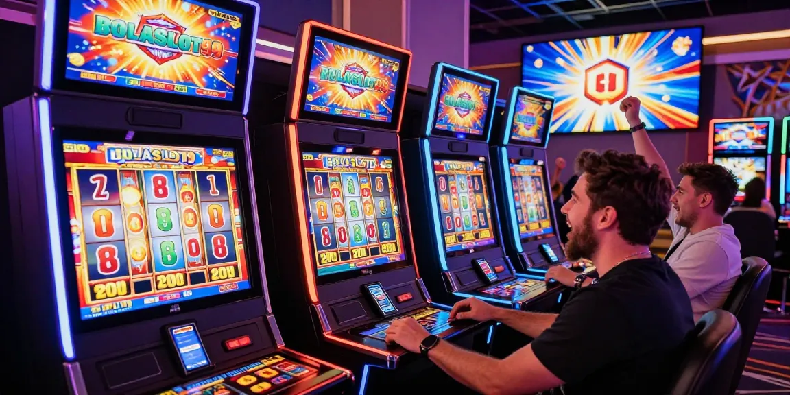 Pengalaman bermain slot BOLASLOT99 dengan suasana kasino online yang meriah.