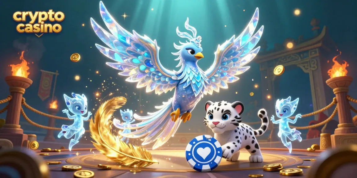 Jouer au crypto casino avec un phoenix de glace, un léopard des neiges et des sprites lumineux