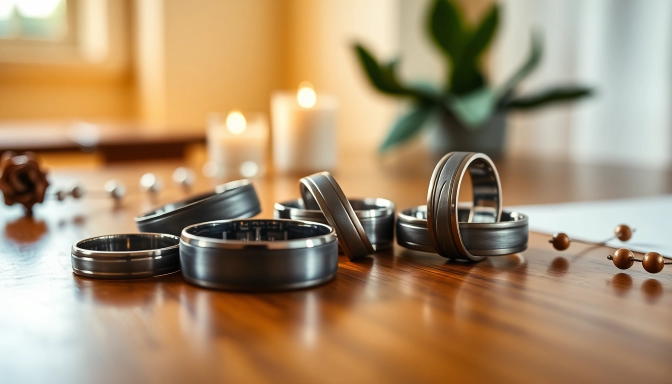 Shop stunning gunmetal wedding bands for men showcasing sleek modern designs and unique finishes.
