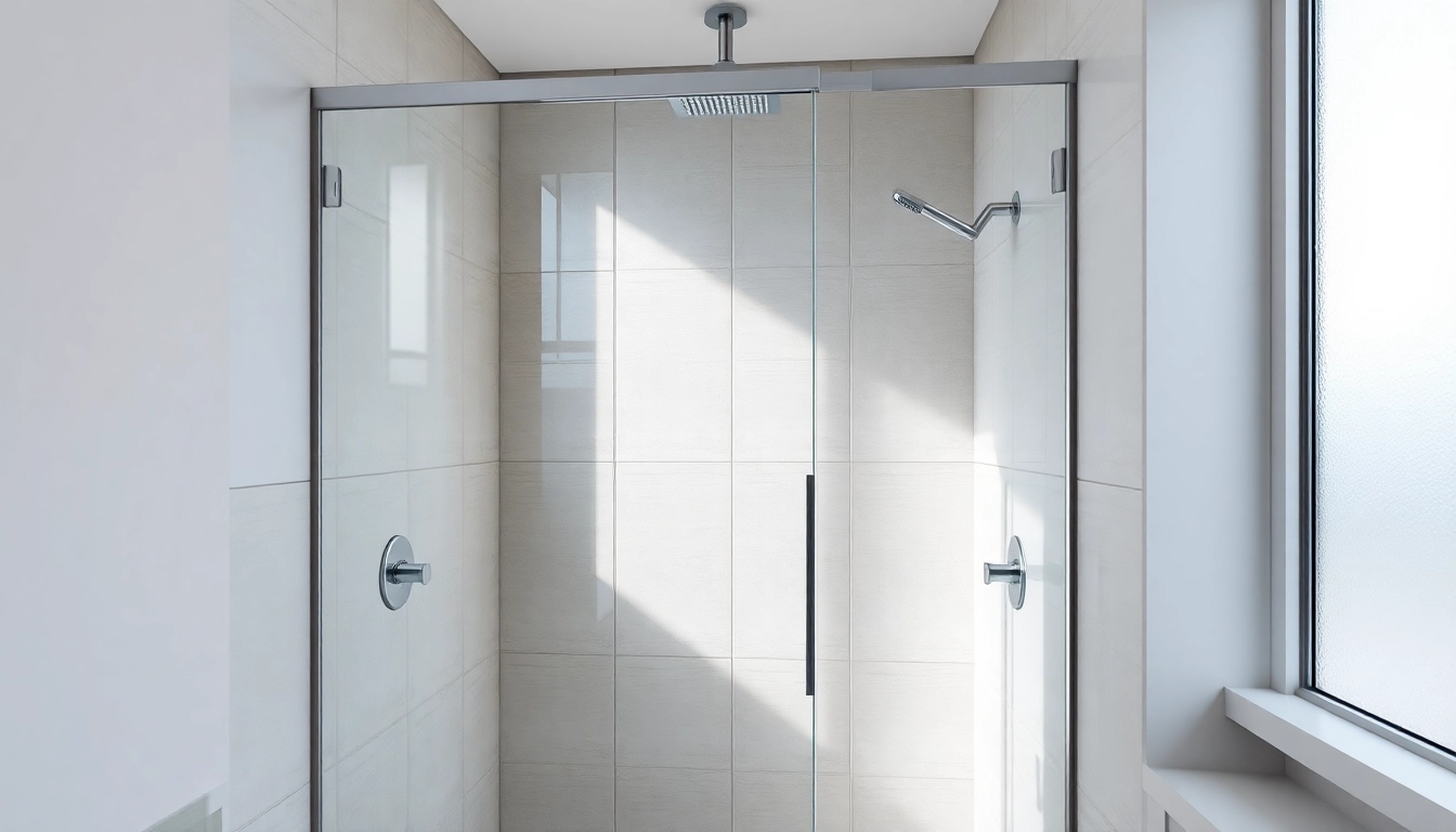 Showcasing elegant showers au with a modern glass shower screen in a stylish bathroom.