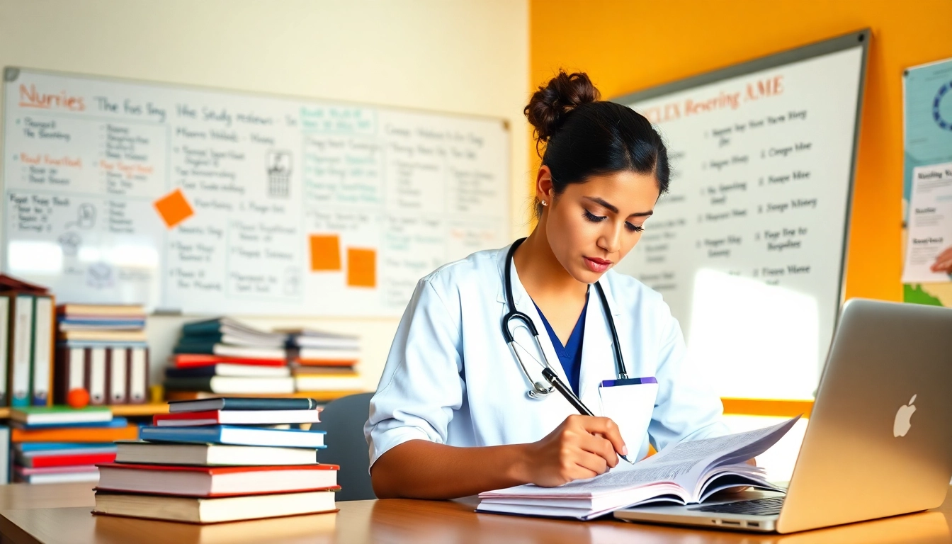 Focused student engaged in a repeat NCLEX taker review Houston study session with vibrant notes.