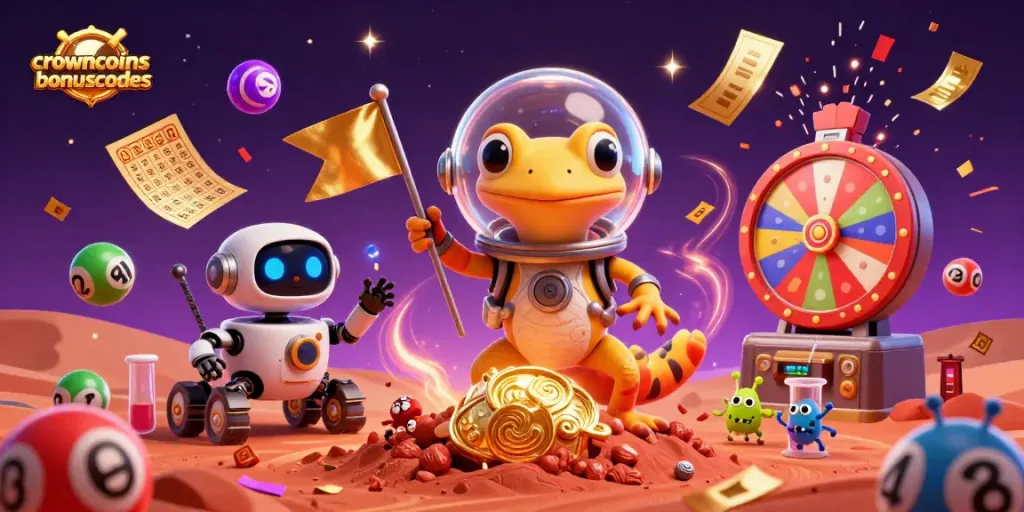 Play at crowncoinsbonuscodes and win with vibrant casino-themed characters and elements.