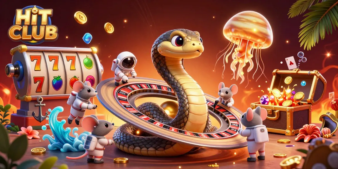 Experience thrilling bets at HIT CLUB with cartoon casino elements and cosmic dealers in vibrant 3D.