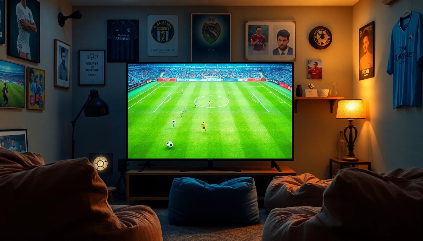 Menonton bolakami dengan antusias di ruang nyaman yang didesain untuk streaming.