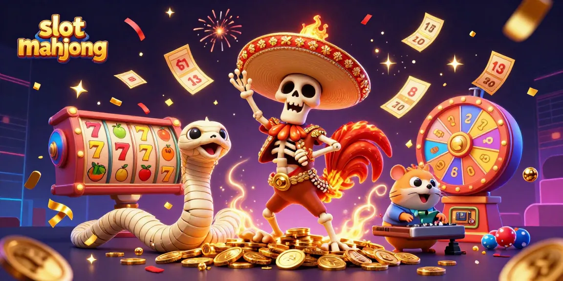 Experience slot mahjong with vibrant characters celebrating a jackpot in a dynamic casino scene.