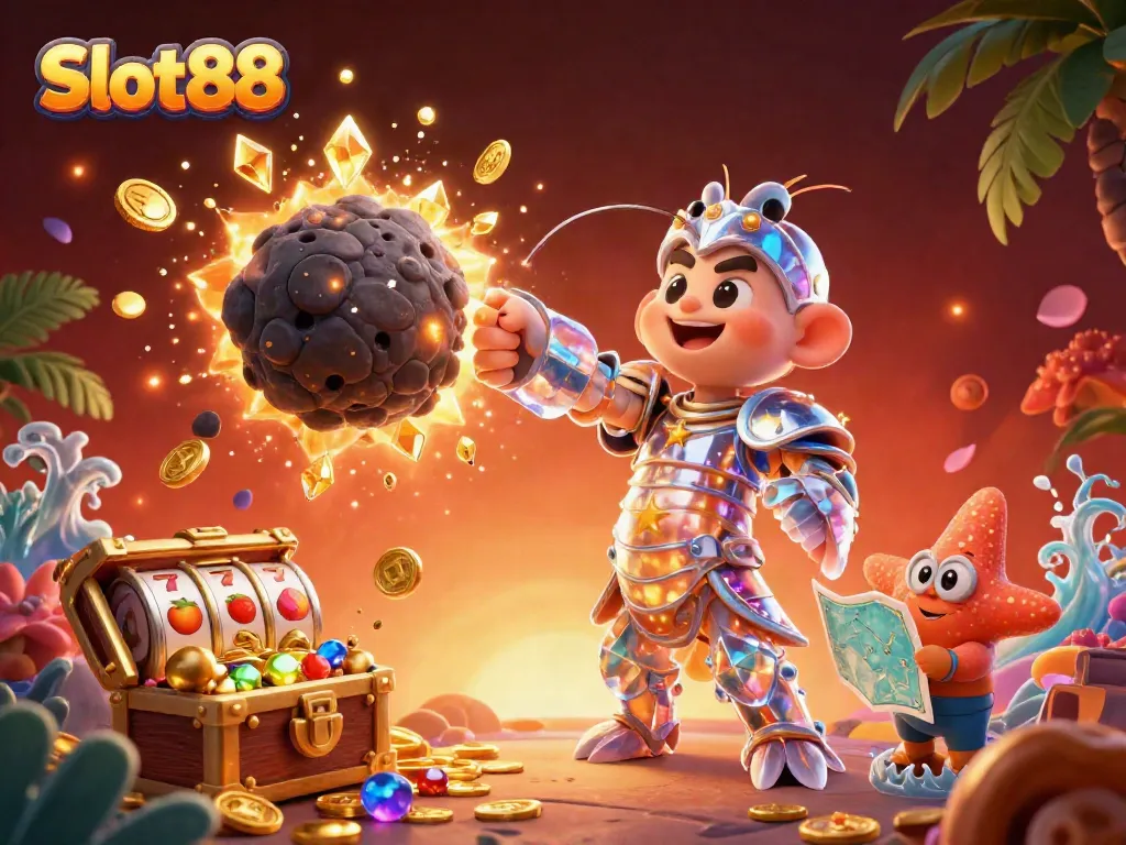 Experience thrill with Slot88's dynamic gameplay featuring vibrant 3D elements and characters.