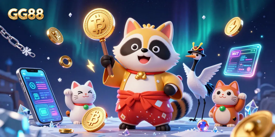 Experience exciting wins at GG88 with vibrant 3D characters celebrating online gaming.