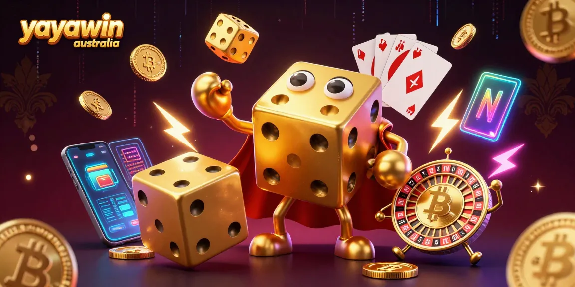 Experience thrill with yayawin australia's 3D casino scene featuring dynamic characters and dazzling elements.