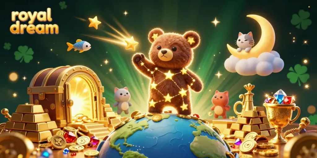 Isi ulang koin di Royal Dream dengan pengalaman visual bernuansa kasino yang megah.