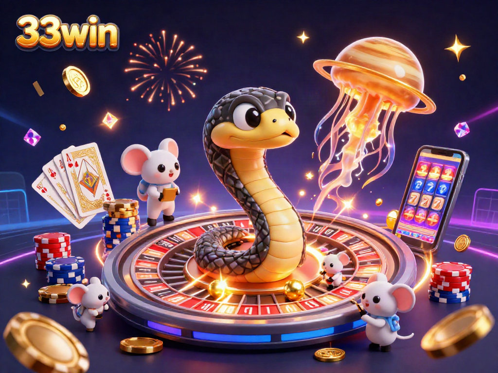 Get ready to win big with 33win as astronaut mice place bets on a thrilling cosmic roulette!