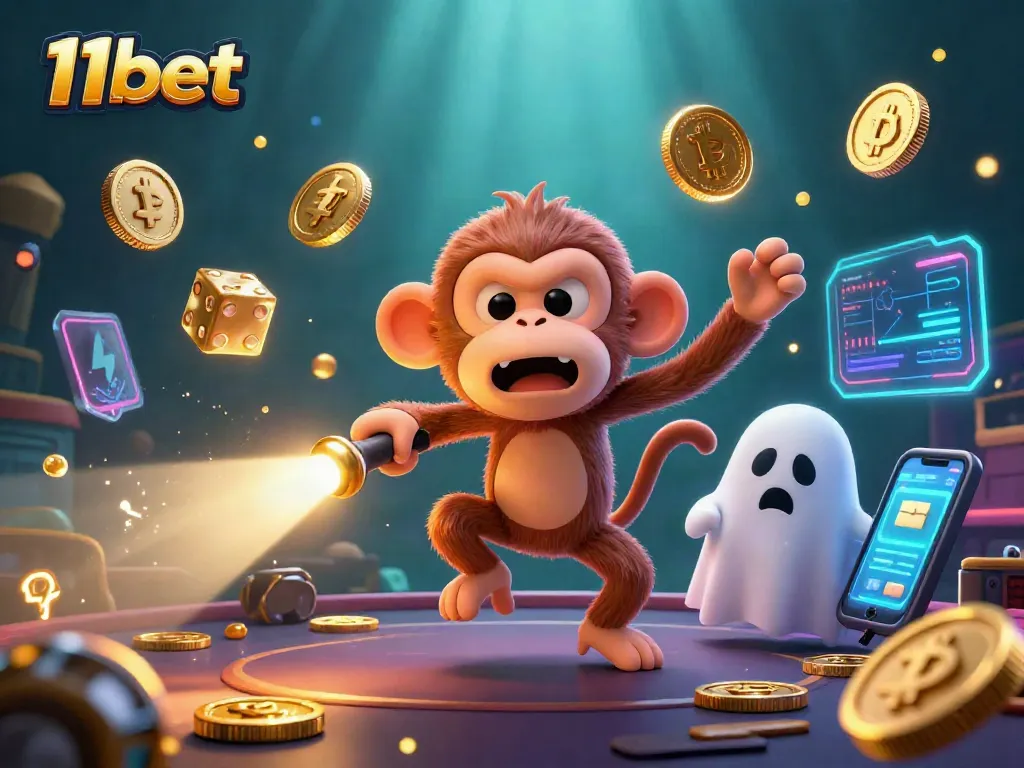 Experience thrilling casino adventures with 11bet featuring a playful poltergeist monkey and a determined puppy.