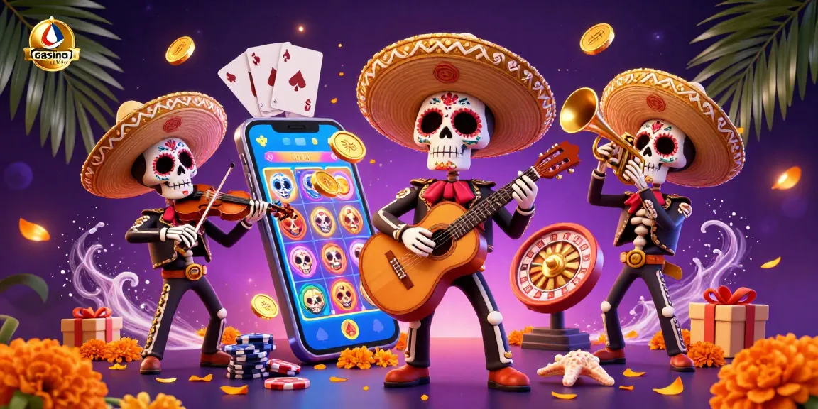 Jouez à des jeux captivants sur notre casino en ligne avec une scène animée de musiciens et des éléments de jeu.