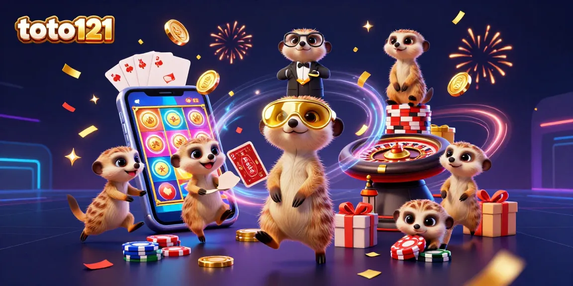 Experience thrilling gameplay at toto121 with lively meerkats managing an exciting casino atmosphere.