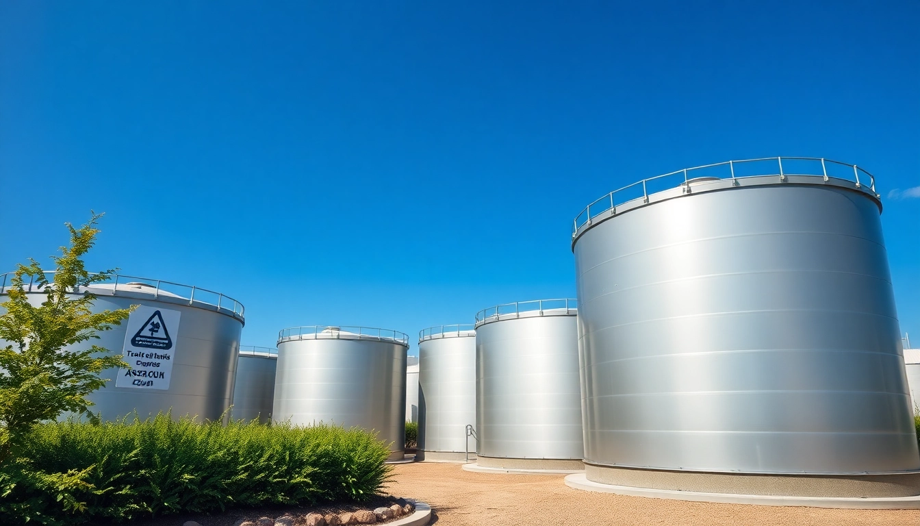 Above-Ground Storage Tank Design showcasing a variety of industrial tanks in a secure outdoor environment.