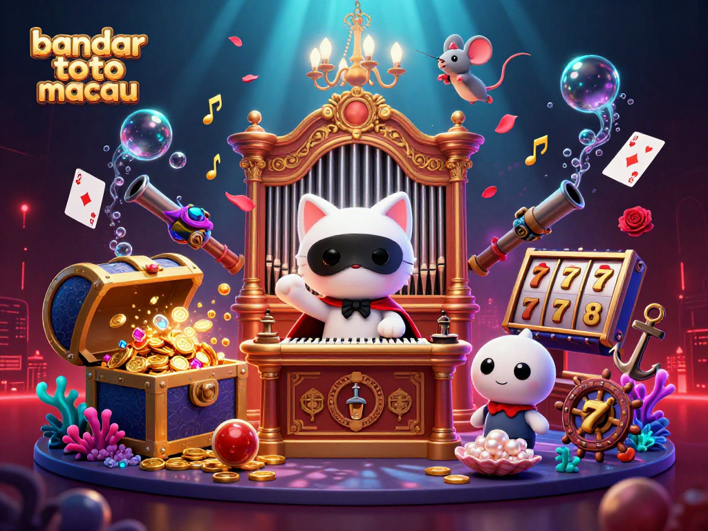 Experience excitement at bandar toto macau with a captivating 3D scene showcasing gaming thrills and rich casino elements.