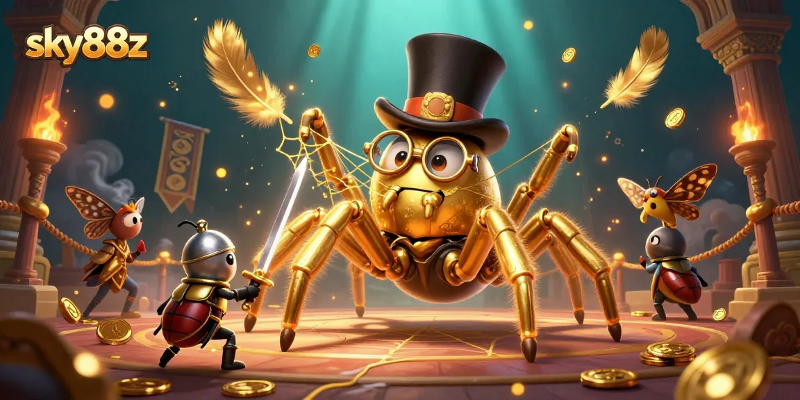 Engaging scene with sky88z characters in a vibrant casino-themed environment, showcasing fun gambling elements.