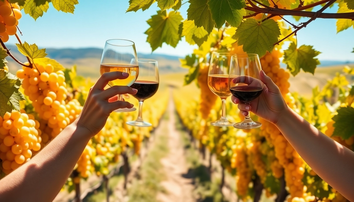 Savoring delta breeze wine California with friends amidst a picturesque vineyard setting.
