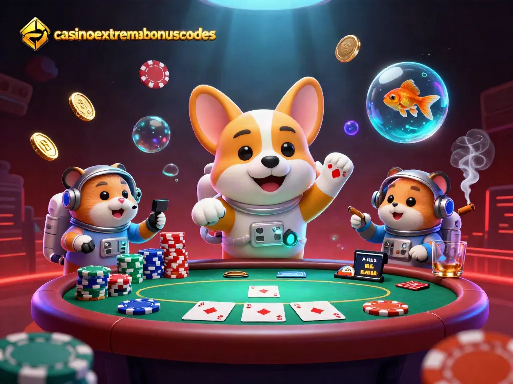 Engage in gaming excitement with casinoextremebonuscodes in a 3D space casino scene.
