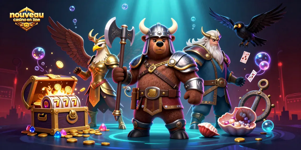 Jouez au nouveau casino en ligne avec des personnages emblématiques comme un ours viking et un aigle valkyrie.