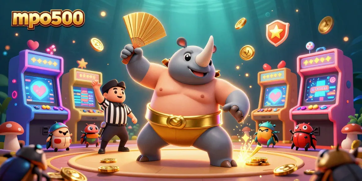 Engage with mpo500, the thrilling sumo showdown with vibrant casino elements and action-packed visuals.