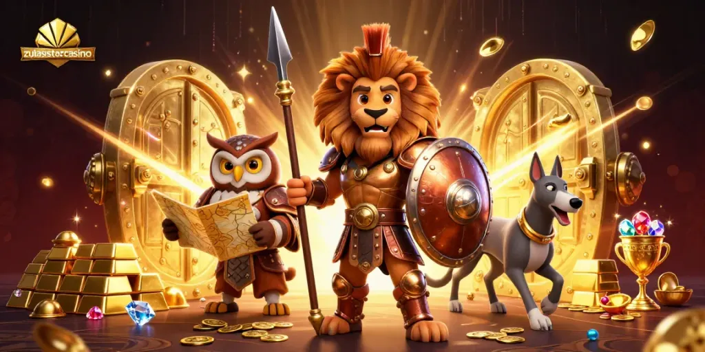 Join the fun at zulasistercasino with a vibrant 3D scene featuring engaging casino game elements.