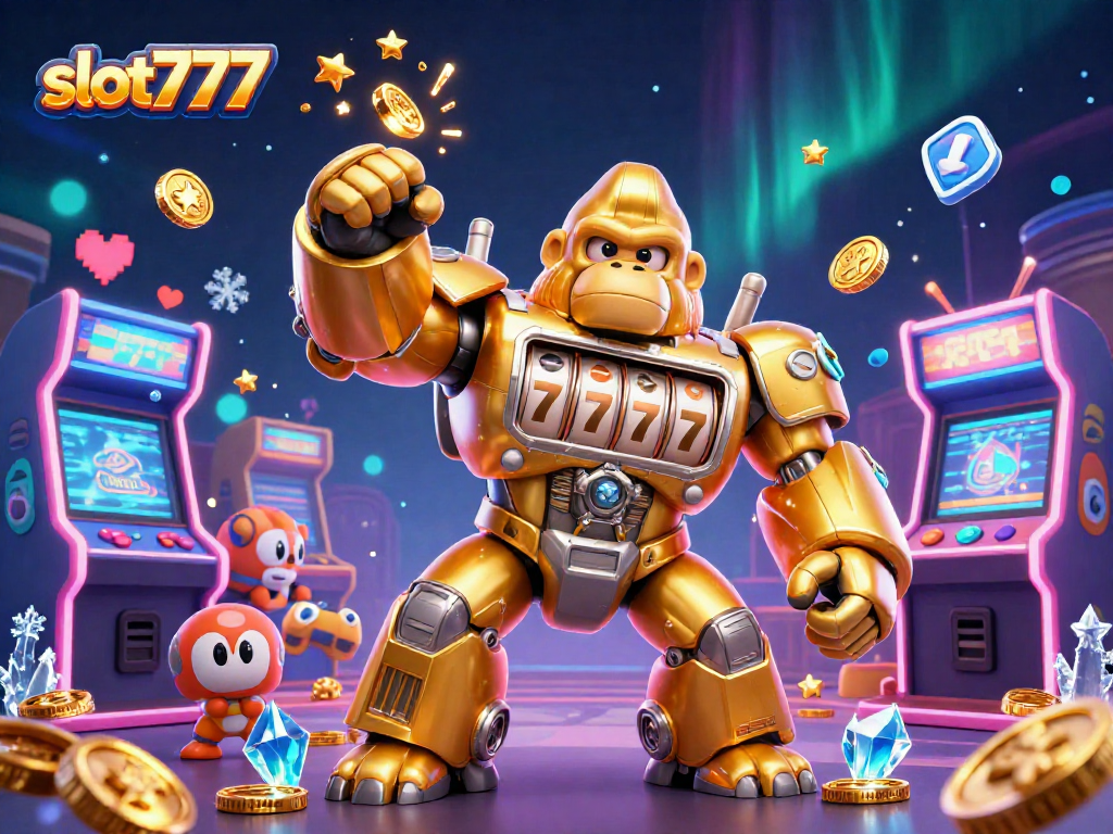 Experience thrilling gameplay with slot777 as the ultimate slot machine transforms in this vibrant scene.